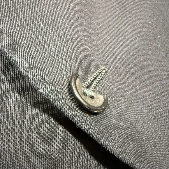 Vintage Bespoke 1961 Blazer Jacket Wool Heavyweight Sport Coat Black 46R - Picture 5 of 10